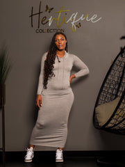 Hoodie Maxi Dress (Grey)