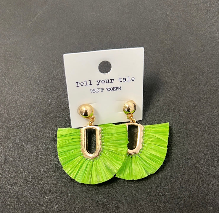 Tell your Tale Earrings (Green)