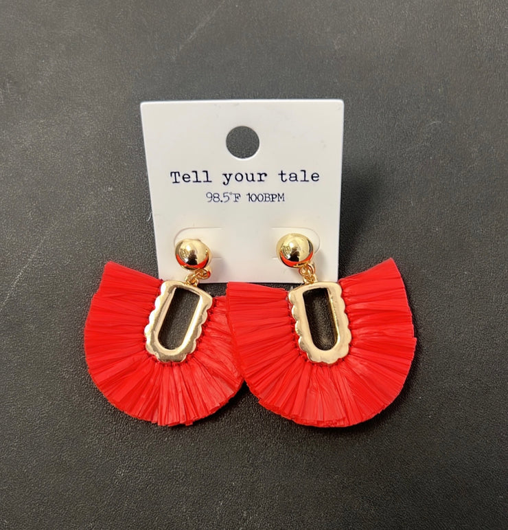 Tell your Tale Earrings (Red)