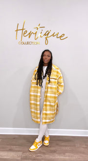 Flannel Plaid Jacket (Mustard/White)