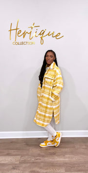 Flannel Plaid Jacket (Mustard/White)